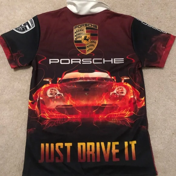 Porsche red and black collared polo shirt - Picture 2 of 5